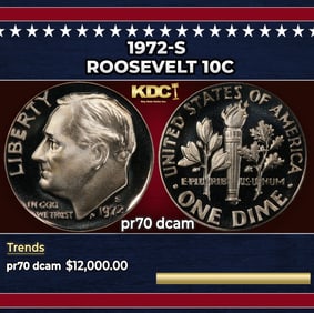 1972-s Proof Roosevelt Dime 10c pr70 dcam SEGS