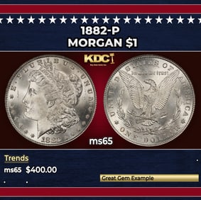1882-p Morgan Dollar $1 Grades GEM Unc