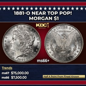 1881-o Morgan Dollar Near Top Pop! $1 ms66+ SEGS