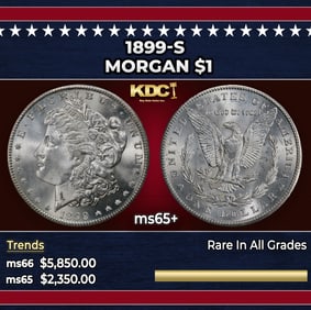 1899-s Morgan Dollar $1 ms65+ SEGS