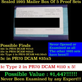 Original sealed box 5- 1995 United States Mint Proof Sets