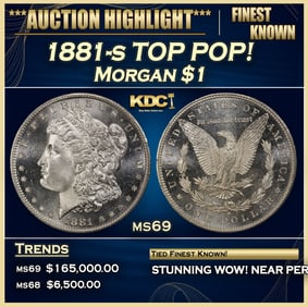 1881-s Morgan Dollar TOP POP! $1 ms69 SEGS