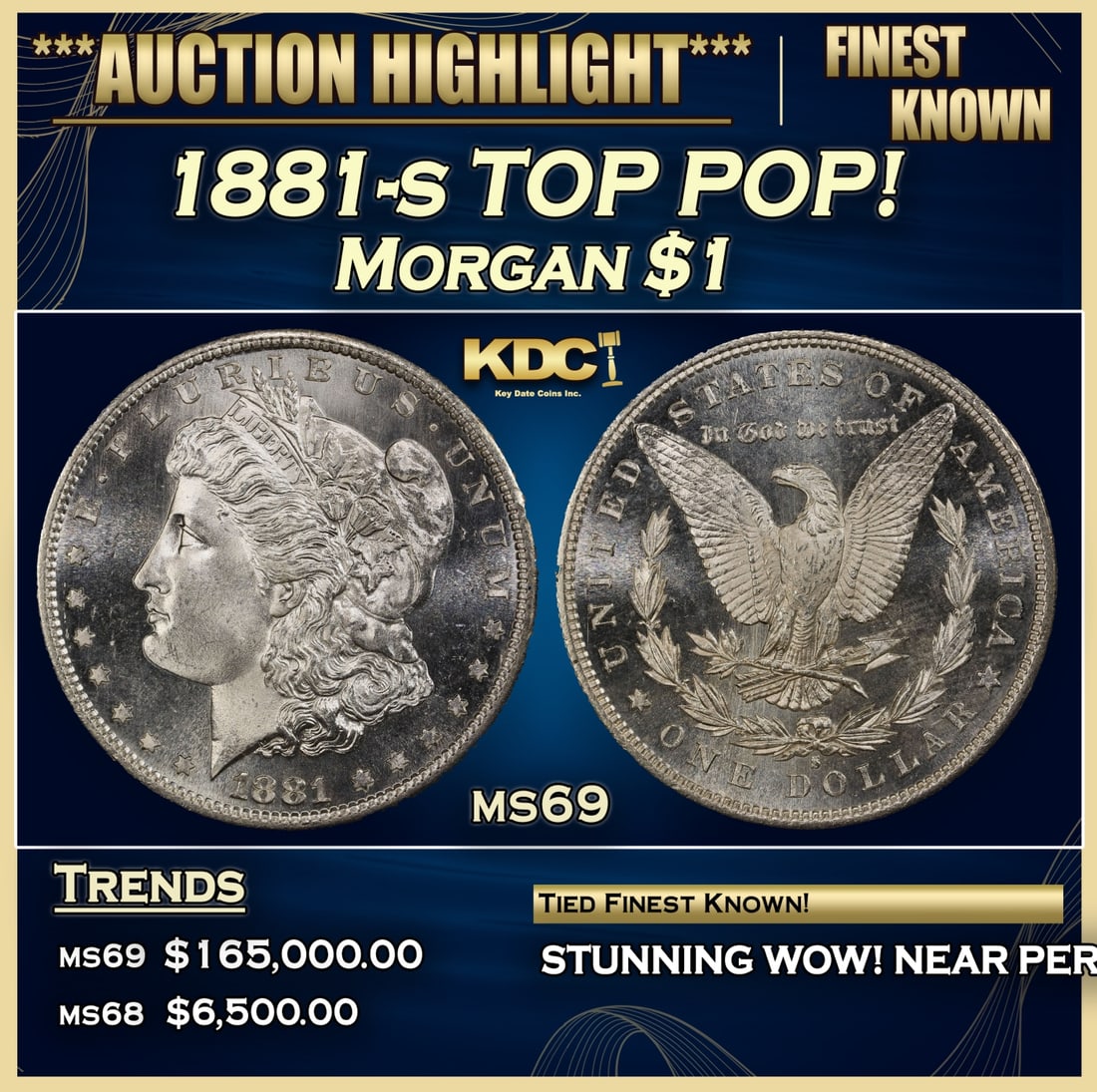 1881-s Morgan Dollar TOP POP! $1 ms69 SEGS