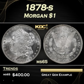 1878-s Morgan Dollar $1 Grades ms65