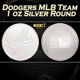 Dodgers MLB Team - 1 oz Silver Round Round