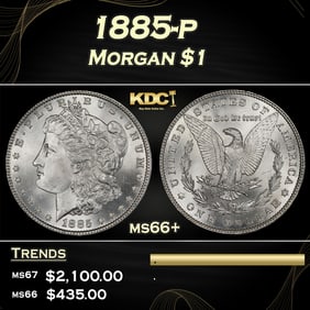 1885-p Morgan Dollar $1 ms66+ SEGS