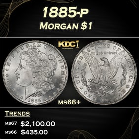1885-p Morgan Dollar $1 ms66+ SEGS