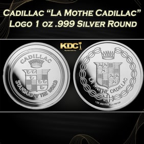 Cadillac "La Mothe Cadillac" Logo 1 oz .999 Silver Round Round