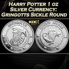 Harry Potter 1 oz Silver Currency: Gringotts Sickle Round Round