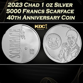 2023 Chad 1 oz Silver 5000 Francs Scarface 40th Anniversary Coin Round