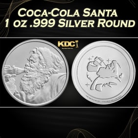 Coca-Cola Santa 1 oz .999 Silver Round Round