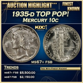 1935-d Mercury Dime TOP POP! 10c ms67+ fsb SEGS