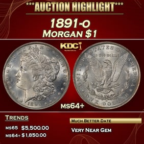 1891-o Morgan Dollar $1 ms64+ SEGS