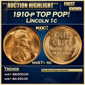 1910-p Lincoln Cent TOP POP! 1c ms67+ rd SEGS