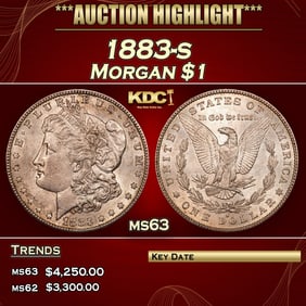 1883-s Morgan Dollar $1 ms63 USCG
