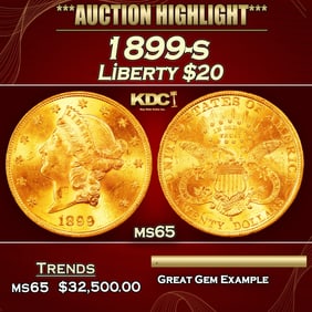1899-s Gold Liberty Double Eagle $20 ms65 SEGS