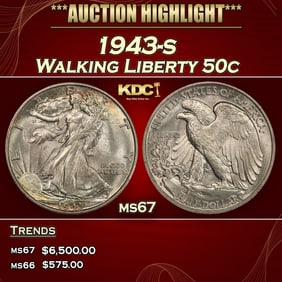 1943-s Walking Liberty Half Dollar 50c ms67 SEGS