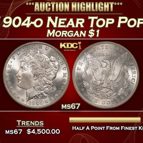 1904-o Morgan Dollar Near Top Pop! $1 ms67 SEGS