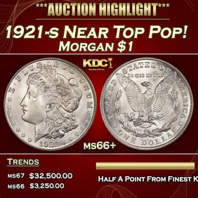 1921-s Morgan Dollar Near Top Pop! $1 ms66+ SEGS