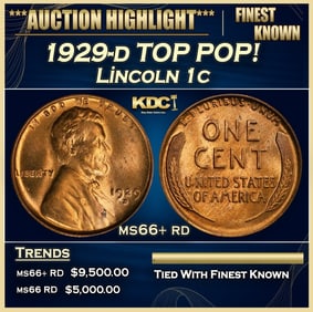 1929-d Lincoln Cent TOP POP! 1c ms66+ rd SEGS