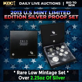 RARE 2013 United States Mint Limited Edition Silver Proof Set 8 coins, Over 2.25oz Of Silver low
