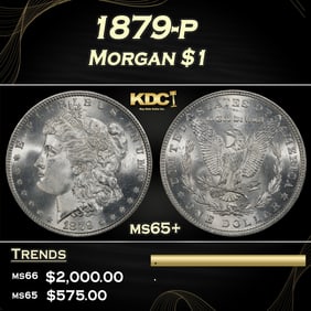 1879-p Morgan Dollar $1 ms65+ SEGS