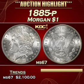 1885-p Morgan Dollar $1 ms67 SEGS