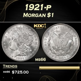 1921-p Morgan Dollar $1 Grades ms66