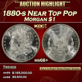 1880-s Morgan Dollar Near Top Pop $1 Grades ms68+