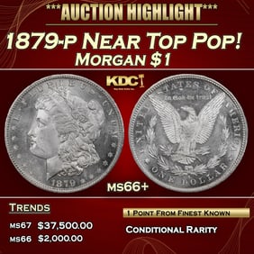 1879-p Morgan Dollar Near Top Pop! $1 ms66+ SEGS