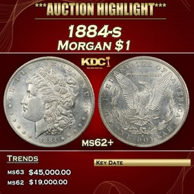 1884-s Morgan Dollar $1 ms62+ USCG