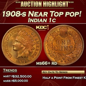 1908-s Indian Cent Near Top pop! 1c ms66+ rd SEGS