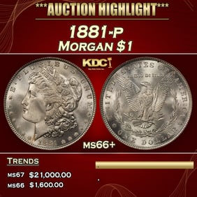 1881-p Morgan Dollar $1 ms66+ SEGS