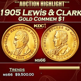 1905 Lewis & Clark Gold Commem Dollar 1 ms66 SEGS