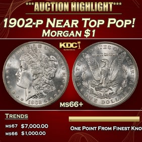 1902-p Morgan Dollar Near Top Pop! $1 ms66+ SEGS