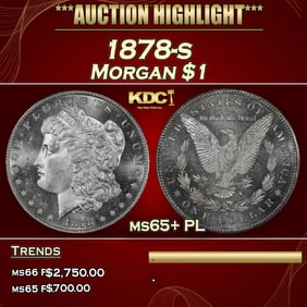 1878-s Morgan Dollar $1 ms65+ PL SEGS