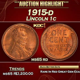 1915-d Lincoln Cent 1c ms65 rd SEGS