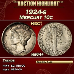 1924-s Mercury Dime 10c ms64+ SEGS