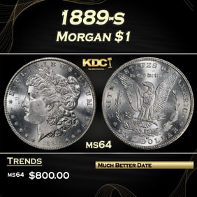 1889-s Morgan Dollar $1 Grades ms64