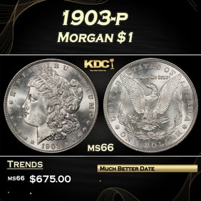 1903-p Morgan Dollar $1 Grades ms66