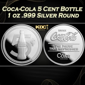 Coca-Cola 5 Cent Bottle 1 oz .999 Silver Round Round