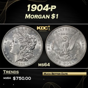 1904-p Morgan Dollar $1 Grades ms64