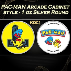 PAC-MAN Arcade Cabinet style - 1 oz Silver Round Round
