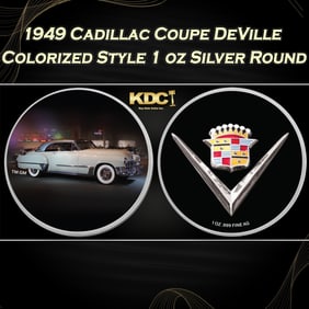 1949 Cadillac Coupe DeVille Colorized Style - 1 oz Silver Round Round