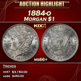 1884-o Morgan Dollar $1 ms66+ SEGS