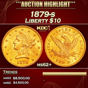 1879-s Gold Liberty Eagle $10 ms62+ USCG
