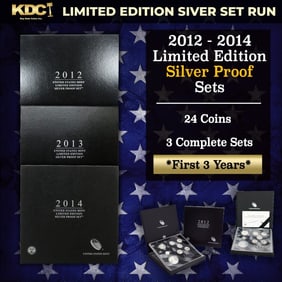 2012-2014 First 3 Years of Limited Edition Silver Proof Sets - 24 Coins, 3 Complete Sets Over About