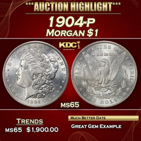 1904-p Morgan Dollar $1 ms65 SEGS