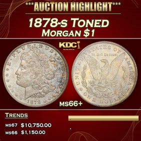 1878-s Morgan Dollar Toned $1 ms66+ SEGS