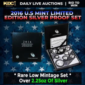 RARE 2016 United States Mint Limited Edition Silver Proof Set 8 coins, Over 2.25oz Of Silver low